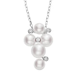 Mikimoto Bubbles Akoya Cultured Pearl and Diamond Cluster Pendant 18K White Gold