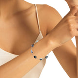 Mikimoto Baroque Chain Pearl Bracelet 7 Black South Sea Pearls 18K White Gold