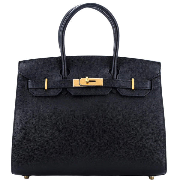 Hermes Birkin Sellier 30 Noir Epsom Leather with Gold Hardware Handbag
