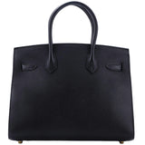 Hermes Birkin Sellier 30 Noir Epsom Leather with Gold Hardware Handbag