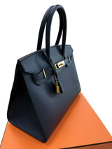 Hermes Birkin Sellier 30 Noir Epsom Leather with Gold Hardware Handbag