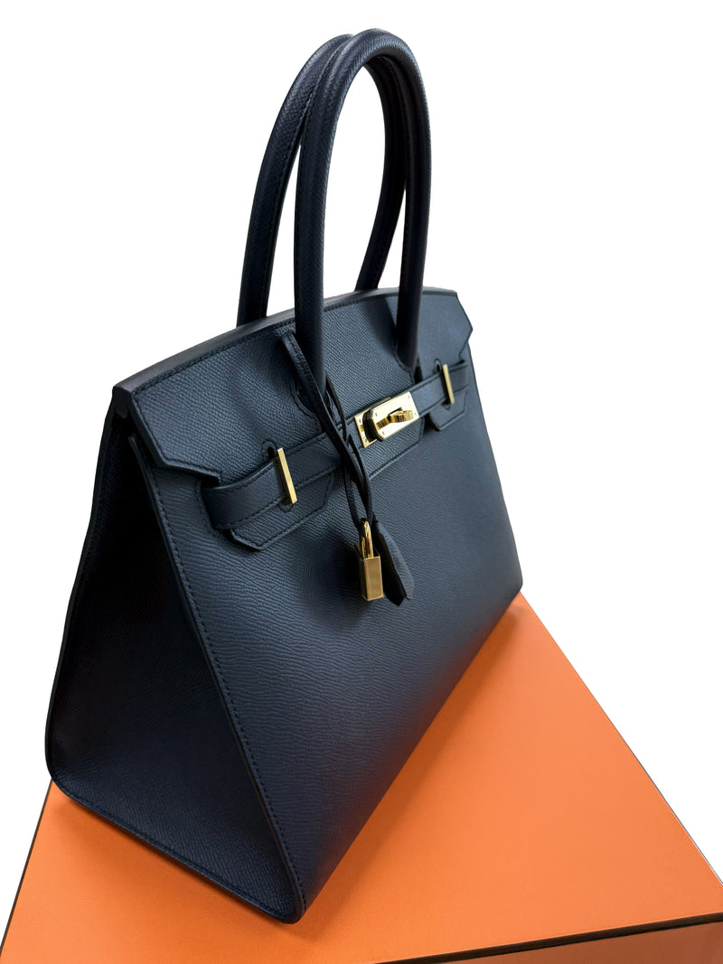 Hermes Birkin Sellier 30 Noir Epsom Leather with Gold Hardware Handbag
