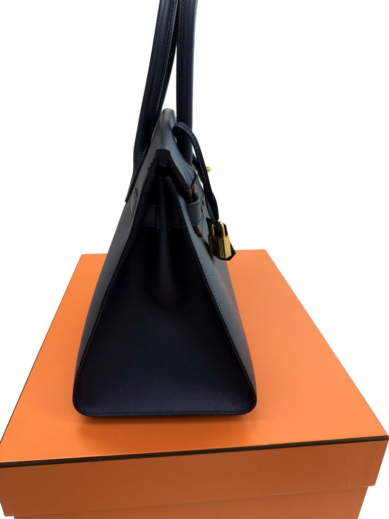 Hermes Birkin Sellier 30 Noir Epsom Leather with Gold Hardware Handbag