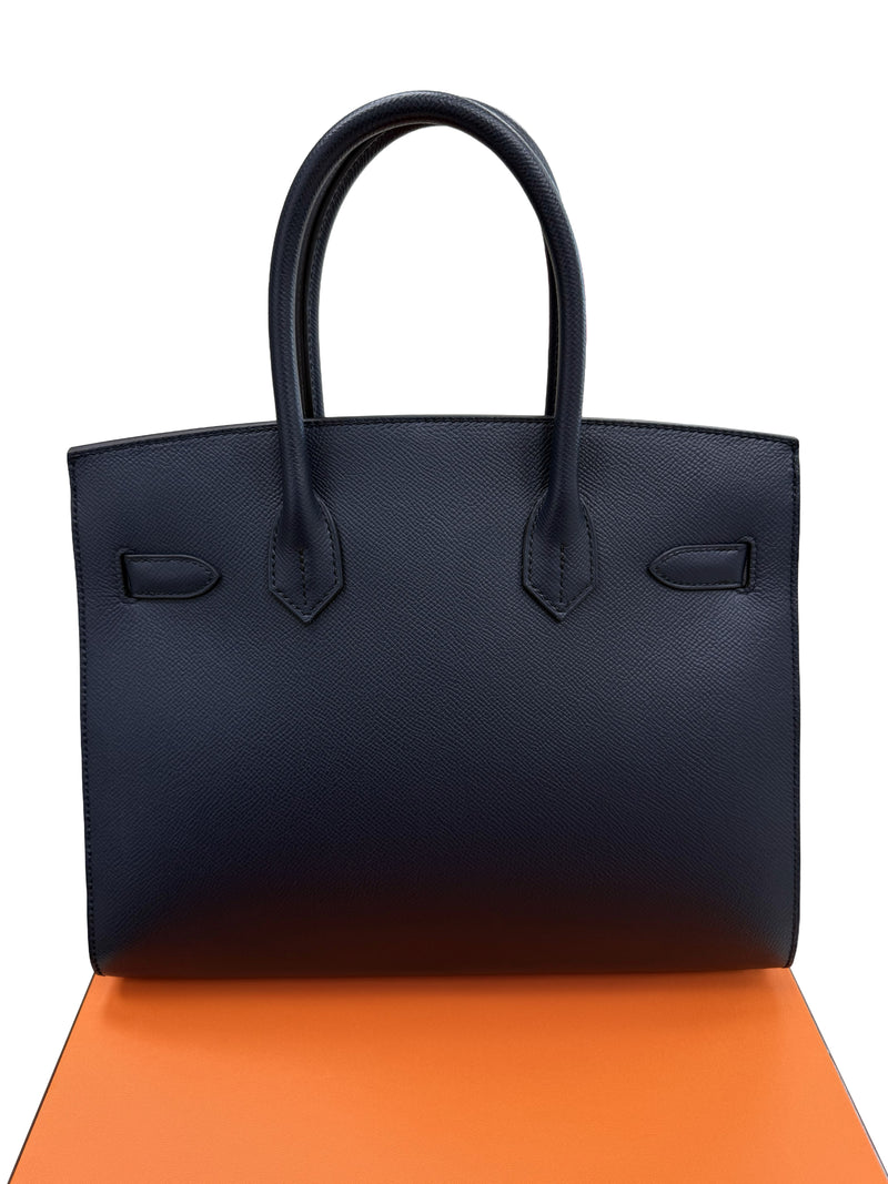 Hermes Birkin Sellier 30 Noir Epsom Leather with Gold Hardware Handbag