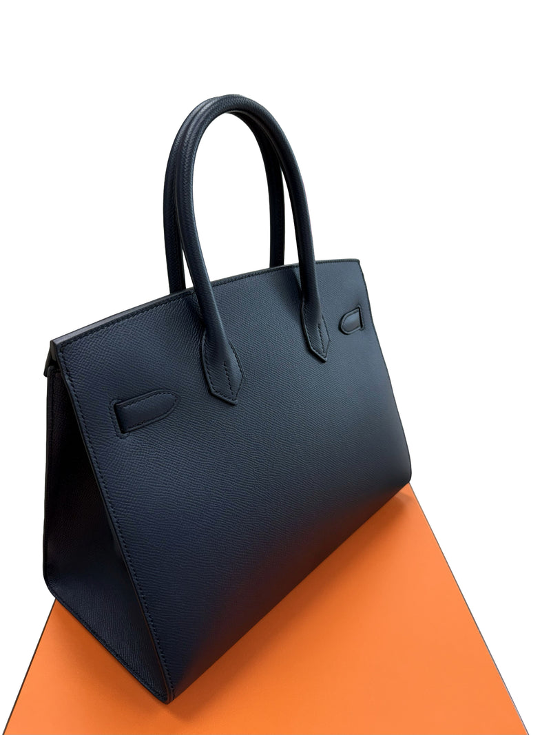 Hermes Birkin Sellier 30 Noir Epsom Leather with Gold Hardware Handbag