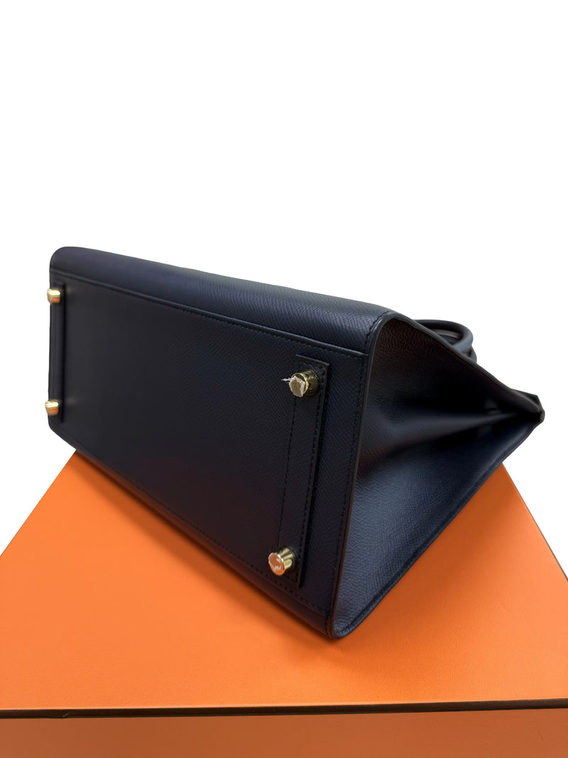 Hermes Birkin Sellier 30 Noir Epsom Leather with Gold Hardware Handbag