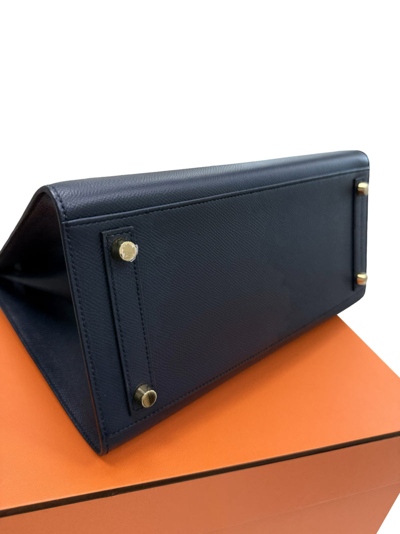 Hermes Birkin Sellier 30 Noir Epsom Leather with Gold Hardware Handbag