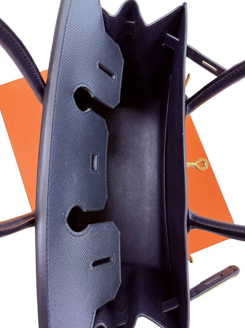 Hermes Birkin Sellier 30 Noir Epsom Leather with Gold Hardware Handbag