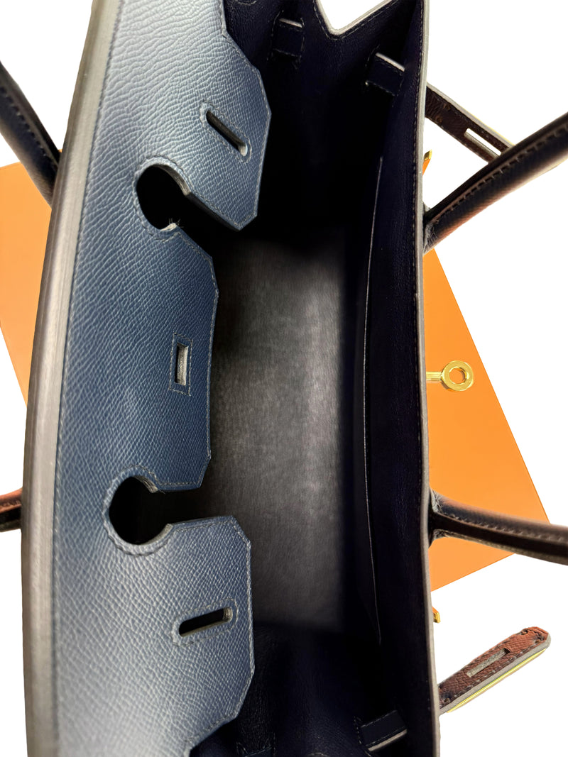 Hermes Birkin Sellier 30 Noir Epsom Leather with Gold Hardware Handbag