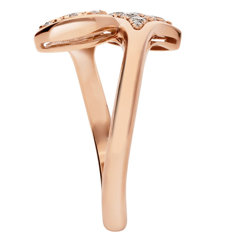 Bulgari Divas Dream Ring 18k Rose Gold Set With 0.17ct Pave Diamonds Size 53