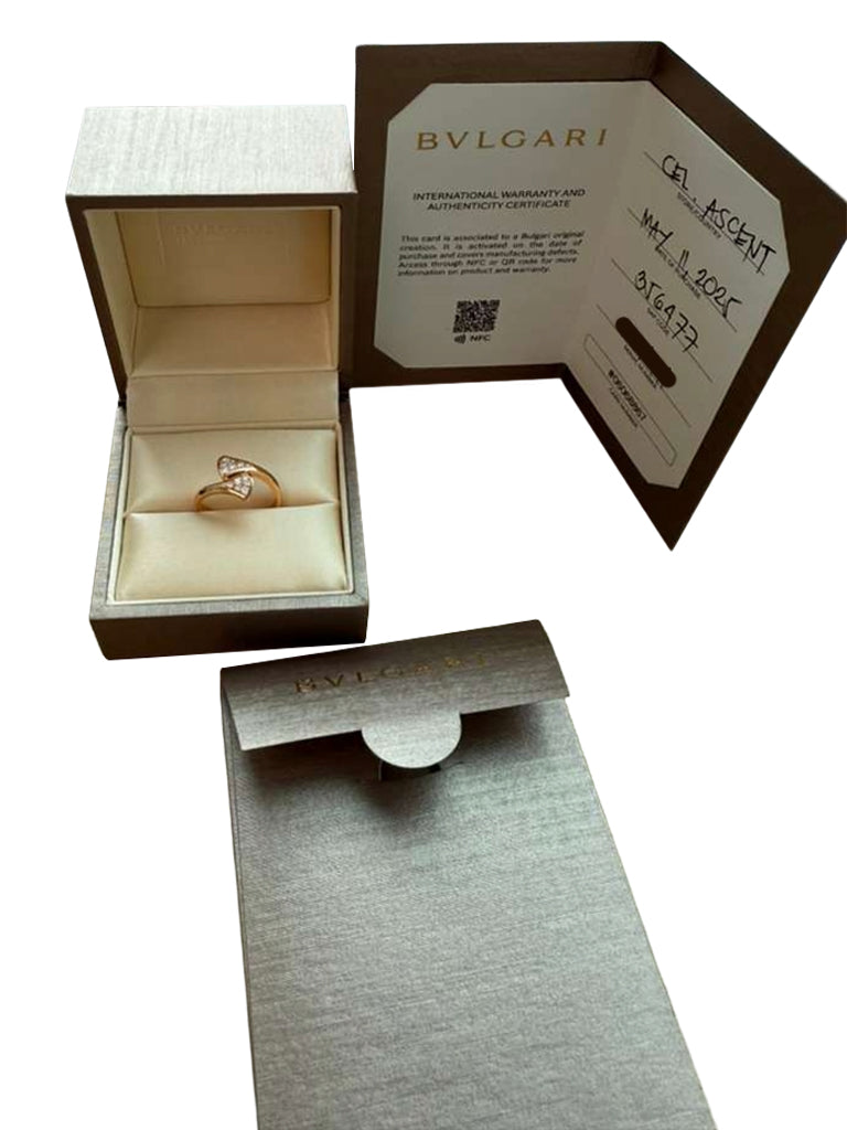 Bulgari Divas Dream Ring 18k Rose Gold Set With 0.17ct Pave Diamonds Size 53