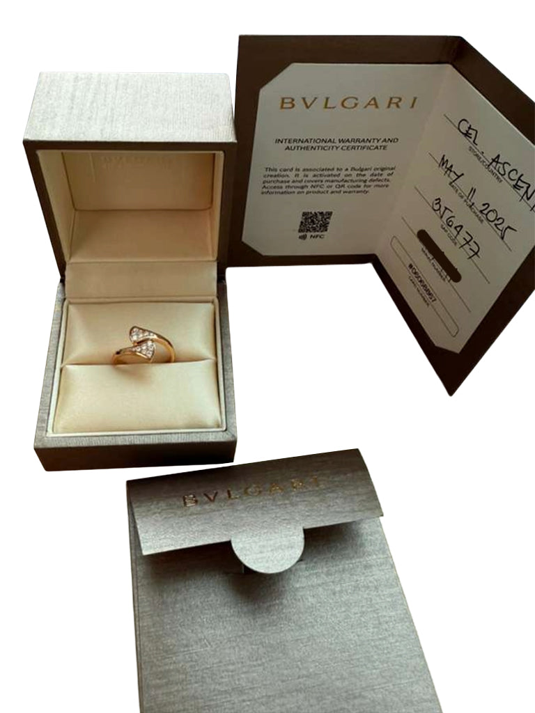 Bulgari Divas Dream Ring 18k Rose Gold Set With 0.17ct Pave Diamonds Size 53