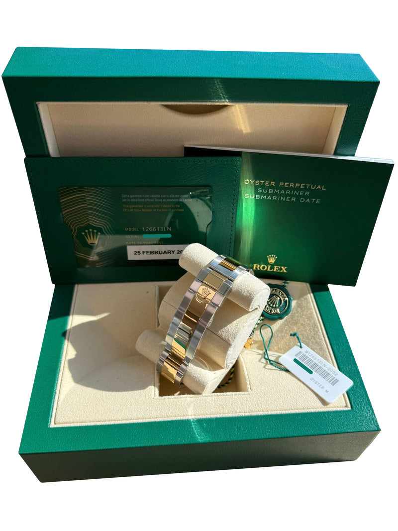 Rolex Submariner Date 41mm Two-Tone 18K Gold Steel Ceramic Bezel Watch 126613LN