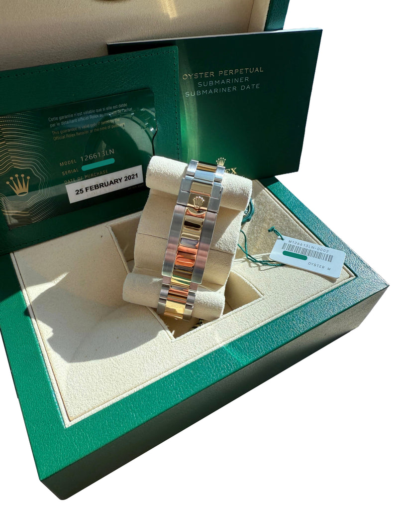 Rolex Submariner Date 41mm Two-Tone 18K Gold Steel Ceramic Bezel Watch 126613LN