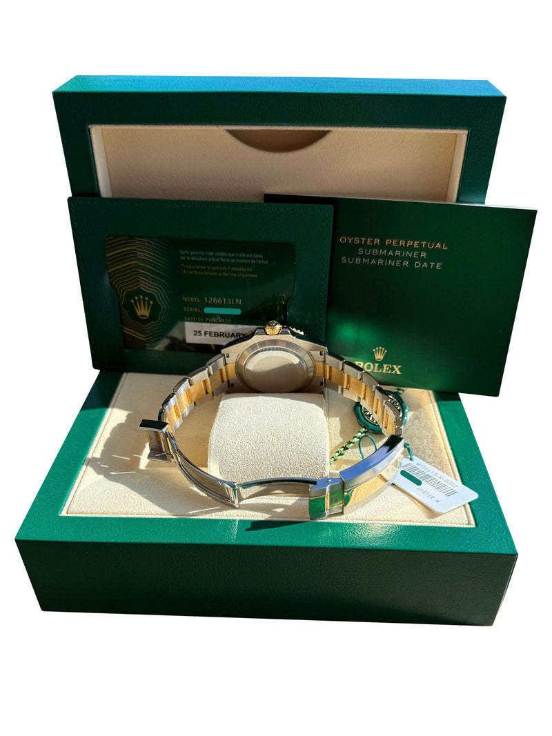 Rolex Submariner Date 41mm Two-Tone 18K Gold Steel Ceramic Bezel Watch 126613LN