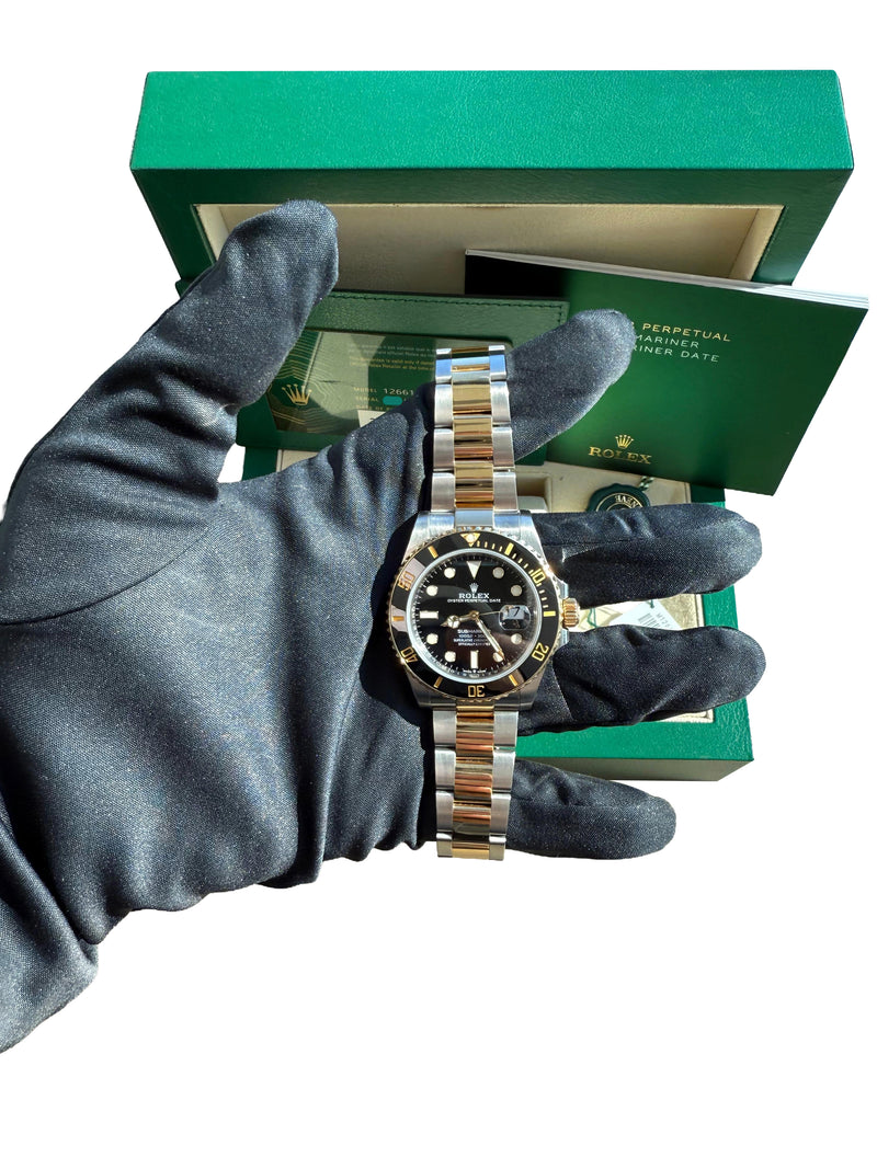 Rolex Submariner Date 41mm Two-Tone 18K Gold Steel Ceramic Bezel Watch 126613LN