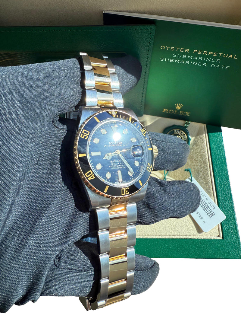Rolex Submariner Date 41mm Two-Tone 18K Gold Steel Ceramic Bezel Watch 126613LN