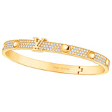 Louis Vuitton Empreinte Pave Diamonds Bangle 18K Yellow Gold Bracelet Size 17