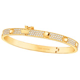 Louis Vuitton Empreinte Pave Diamonds Bangle 18K Yellow Gold Bracelet Size 17