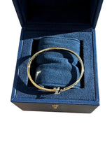 Louis Vuitton Empreinte Pave Diamonds Bangle 18K Yellow Gold Bracelet Size 17
