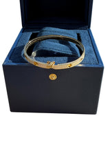 Louis Vuitton Empreinte Pave Diamonds Bangle 18K Yellow Gold Bracelet Size 17