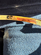 Louis Vuitton Empreinte Pave Diamonds Bangle 18K Yellow Gold Bracelet Size 17