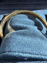 Louis Vuitton Empreinte Pave Diamonds Bangle 18K Yellow Gold Bracelet Size 17