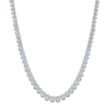 15.62 Carat Pear Shaped Diamond Halo Necklace 14 Karat White Gold 16 Inches