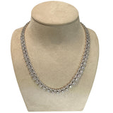 15.62 Carat Pear Shaped Diamond Halo Necklace 14 Karat White Gold 16 Inches