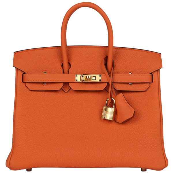 Hermes Birkin 25 Orange Togo Leather with Gold Hardware Handbag