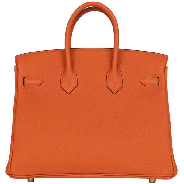Hermes Birkin 25 Orange Togo Leather with Gold Hardware Handbag