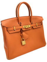 Hermes Birkin 25 Orange Togo Leather with Gold Hardware Handbag