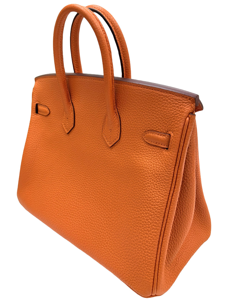 Hermes Birkin 25 Orange Togo Leather with Gold Hardware Handbag