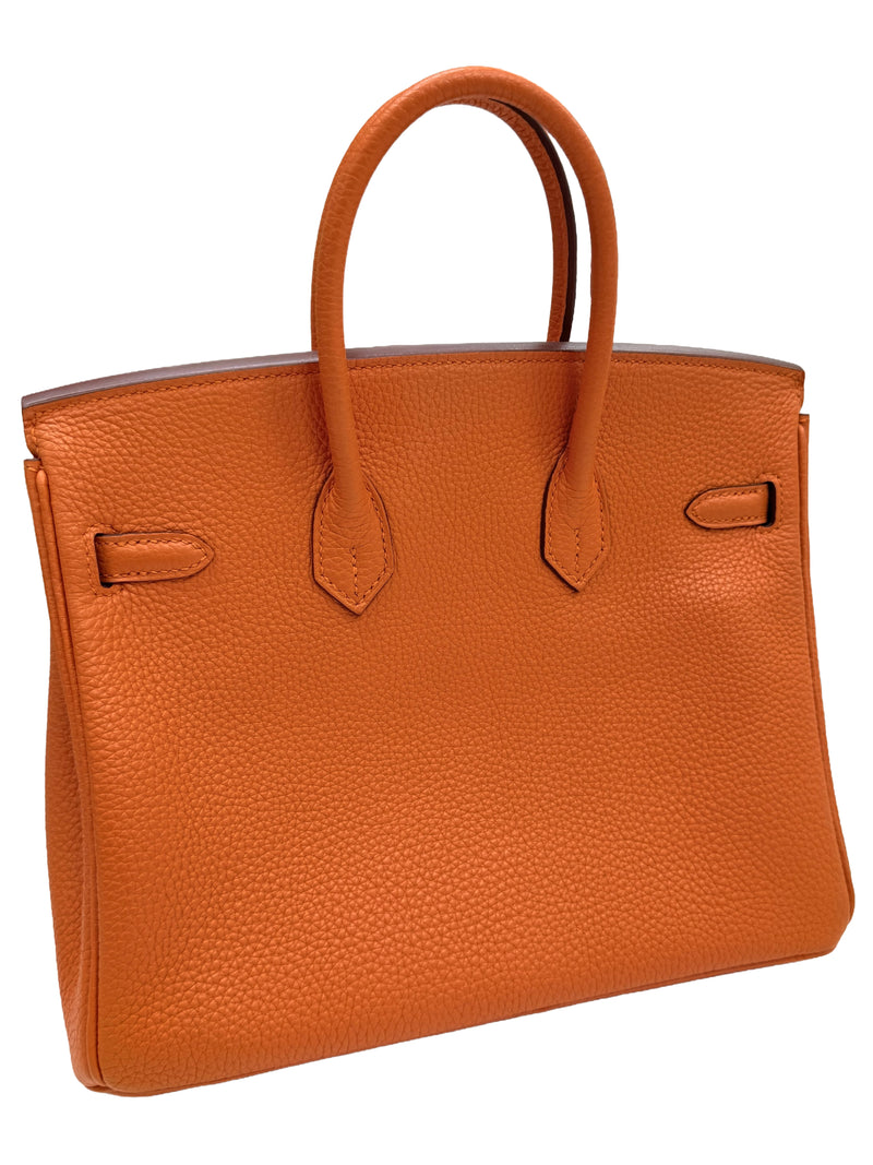 Hermes Birkin 25 Orange Togo Leather with Gold Hardware Handbag