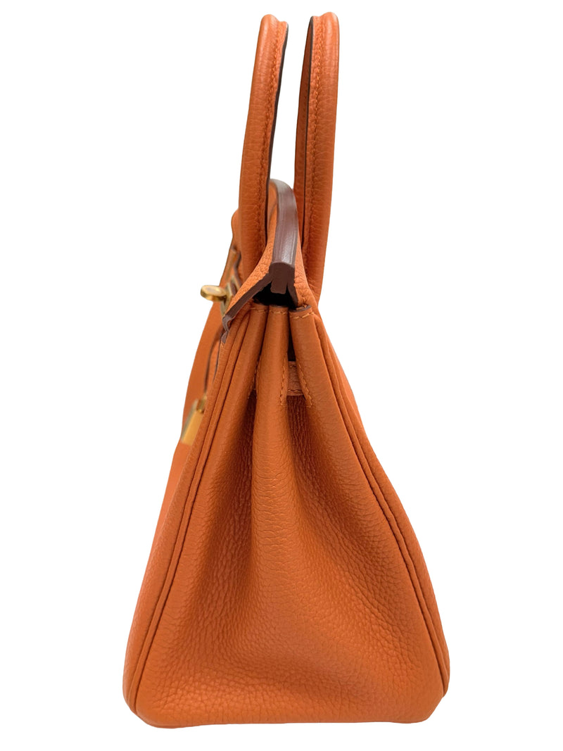 Hermes Birkin 25 Orange Togo Leather with Gold Hardware Handbag