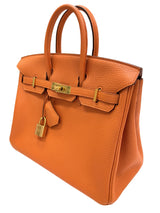 Hermes Birkin 25 Orange Togo Leather with Gold Hardware Handbag