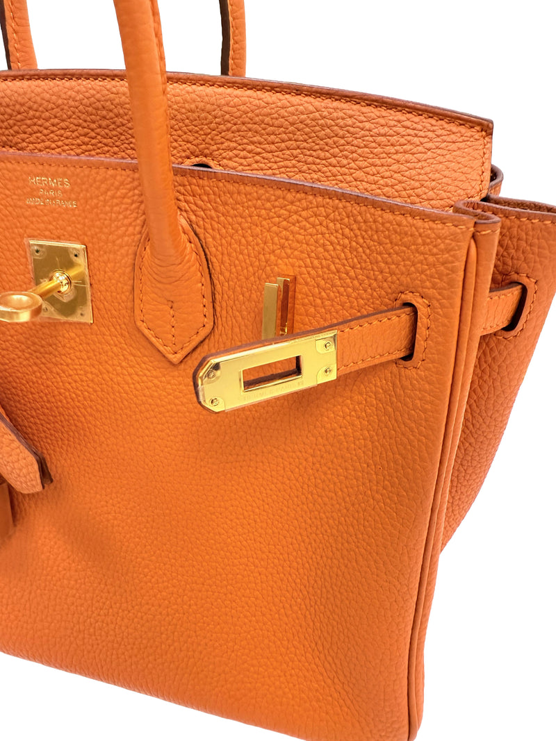Hermes Birkin 25 Orange Togo Leather with Gold Hardware Handbag