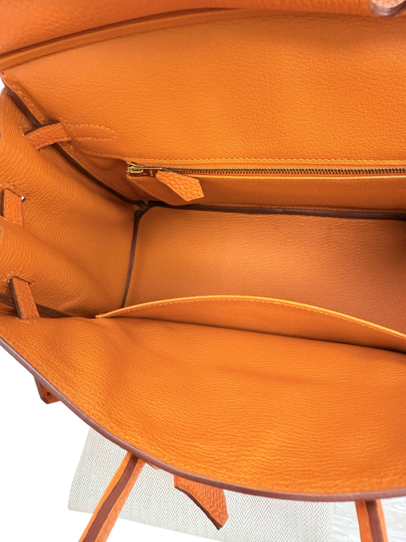 Hermes Birkin 25 Orange Togo Leather with Gold Hardware Handbag