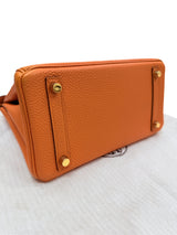 Hermes Birkin 25 Orange Togo Leather with Gold Hardware Handbag