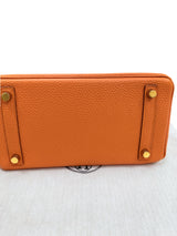 Hermes Birkin 25 Orange Togo Leather with Gold Hardware Handbag