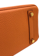 Hermes Birkin 25 Orange Togo Leather with Gold Hardware Handbag