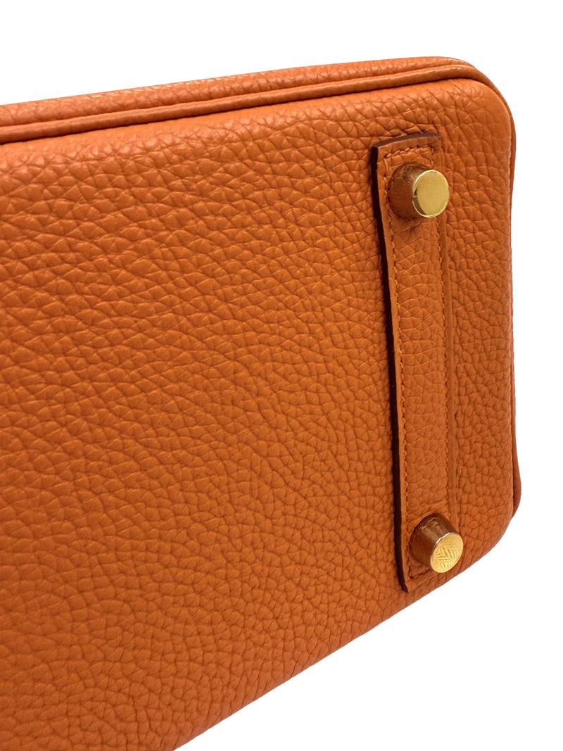 Hermes Birkin 25 Orange Togo Leather with Gold Hardware Handbag