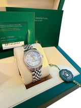 Rolex Datejust 31 Gold Steel Mother of Pearl VI Diamond Dial Bezel Watch 178384