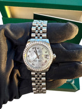 Rolex Datejust 31 Gold Steel Mother of Pearl VI Diamond Dial Bezel Watch 178384