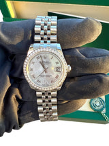 Rolex Datejust 31 Gold Steel Mother of Pearl VI Diamond Dial Bezel Watch 178384
