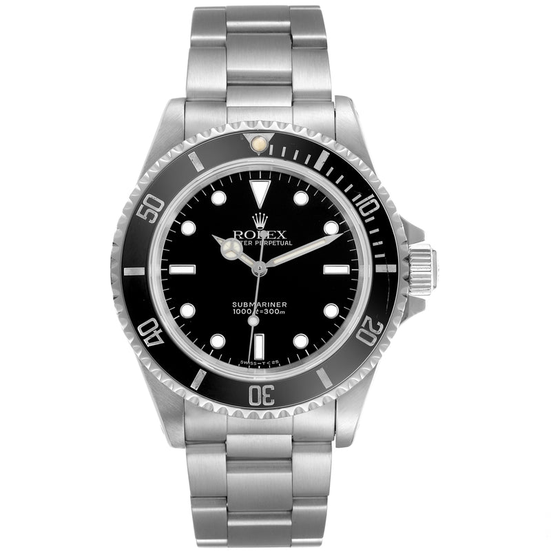 Rolex Submariner No Date 40mm 2 Liner Black Dial Steel Mens Oyster Watch 14060