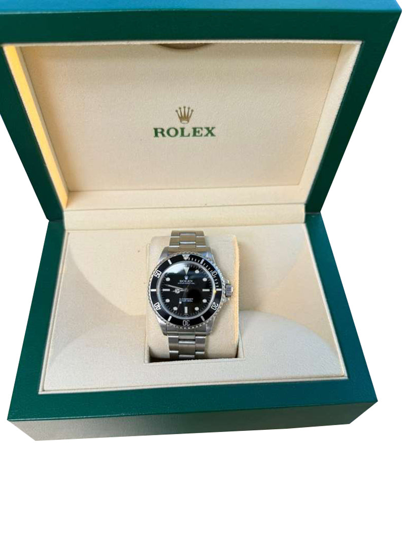 Rolex Submariner No Date 40mm 2 Liner Black Dial Steel Mens Oyster Watch 14060