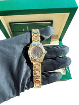 Rolex Pearlmaster 29mm MOP Diamond Dial 18K Yellow Gold Ladies Watch 80318