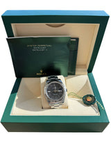 Rolex Datejust II Black Roman Dial Fluted Bezel Steel White Gold Watch 116334