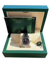 Rolex Datejust II Black Roman Dial Fluted Bezel Steel White Gold Watch 116334